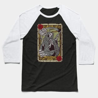 Vintage Death Tarot Card I Occult Skull Reaper print Baseball T-Shirt